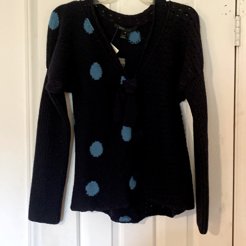 Marc Jacobs Navy Blue Sweater with Light Blue Dots Size Small